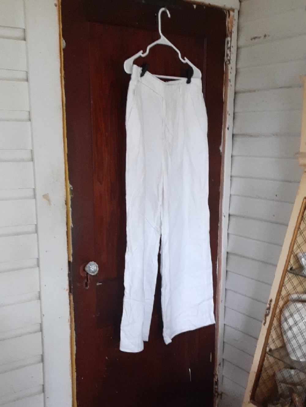 Madewell Crisp White Linen Wide Trousers